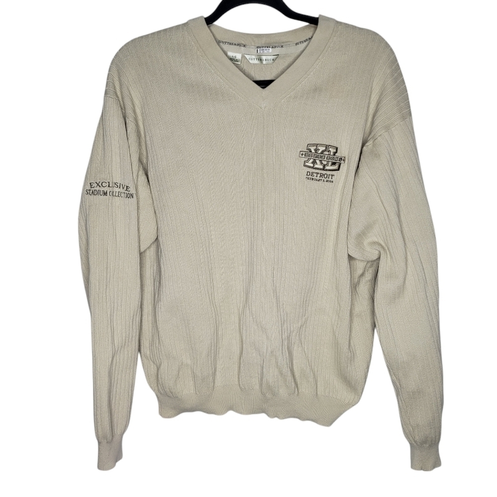 Vintage Y2K Super Bowl XL Detroit Exclusive Stadium Collection Sweater Size L